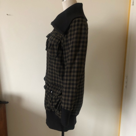 Wool cargo coat olive green black 8 - Picture 6 of 10